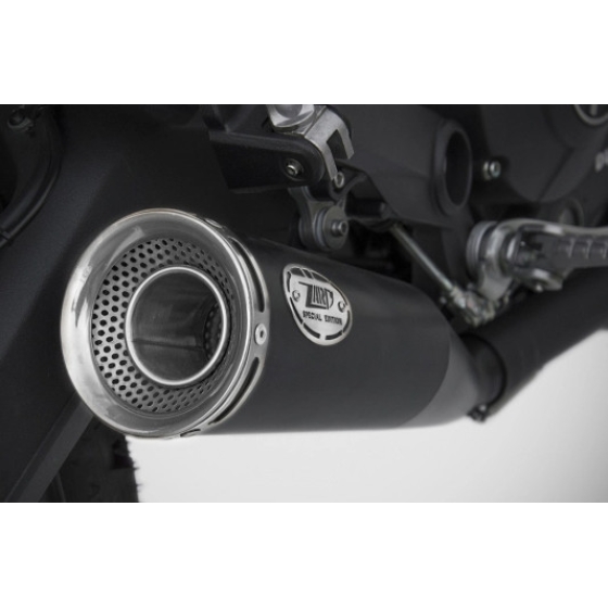 Pô Zard DUCATI SCRAMBLER 800 - Slip On Zuma Silencer phiên bản Black Coating + Steel Logo Plate and End Cap