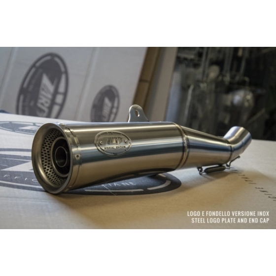 Pô Zard DUCATI SCRAMBLER 800 - Slip On Zuma Silencer phiên bản Stain Steel + Steel Logo Plate End Cap